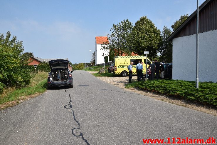 Ild i vaskemaskinen. Buen i Gadbjerg. 22/08-2018. Kl. 11:14.