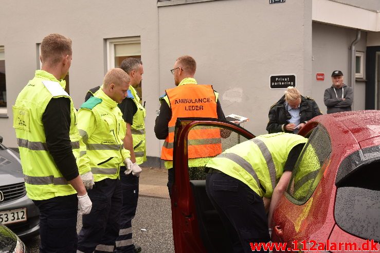 FUH med fastklemt. Staldgaardsgade i Vejle. 27/08-2018. Kl. 11:12.