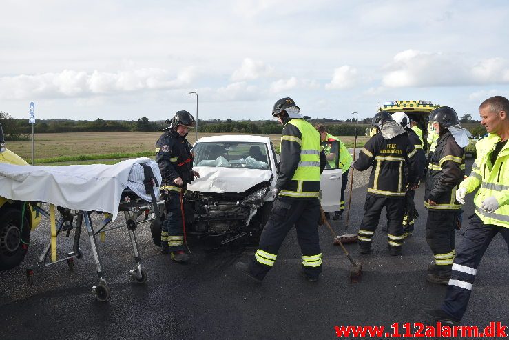 Fuh med fastklemt. Viborgvej ved Hornstrup Kirkeby. 12/09-2018. KL. 16:22.