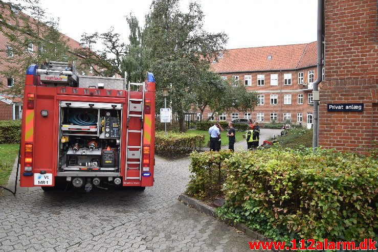 Brand Etageejendom. Kalkbrænderivej 8 i Vejle. 17/09-2018. Kl. 14:42.