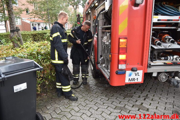 Brand Etageejendom. Kalkbrænderivej 8 i Vejle. 17/09-2018. Kl. 14:42.