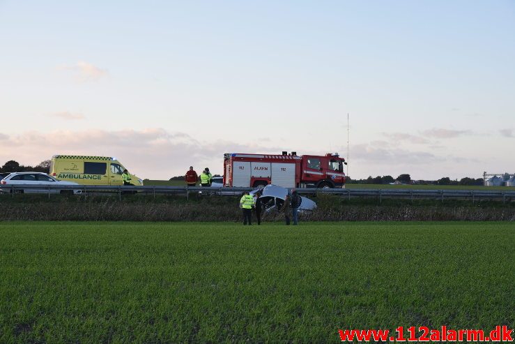 FUH med Fastklemte. Motorvejen E45 lige før Hedensted. 28/09-2018. Kl. 18:20.