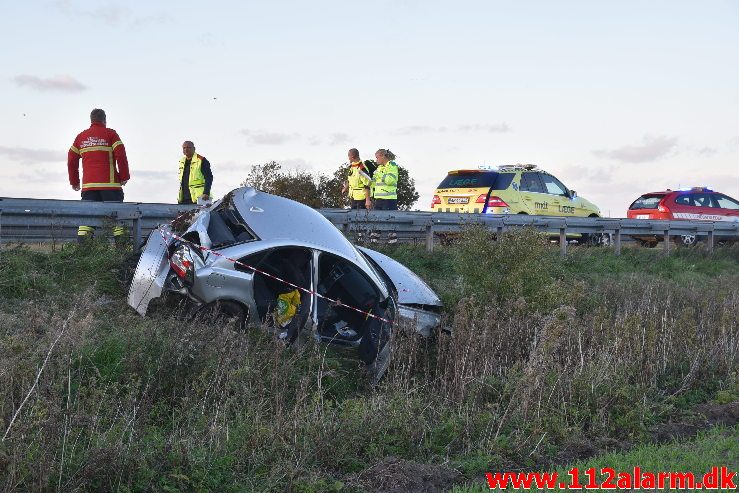 FUH med Fastklemte. Motorvejen E45 lige før Hedensted. 28/09-2018. Kl. 18:20.