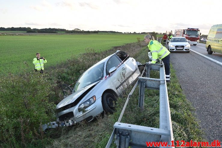 FUH med Fastklemte. Motorvejen E45 lige før Hedensted. 28/09-2018. Kl. 18:20.