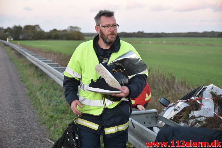 FUH med Fastklemte. Motorvejen E45 lige før Hedensted. 28/09-2018. Kl. 18:20.