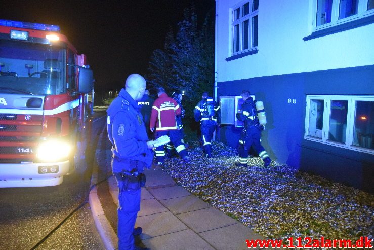 Brand i Villa. Koldingvej i Højen. 09/10-2018. Kl. 23:30.