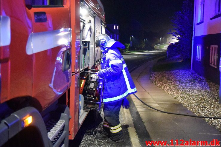 Brand i Villa. Koldingvej i Højen. 09/10-2018. Kl. 23:30.