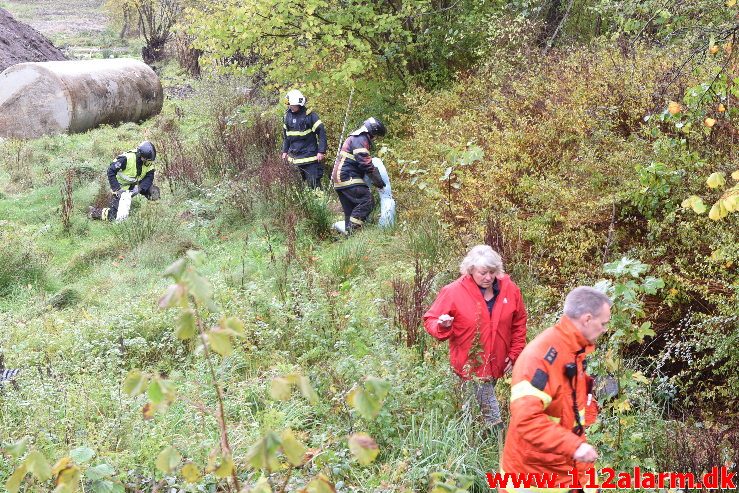 Større olieudslip. Fundersvej i Vejle. 23/10-2018. Kl. 13:12.