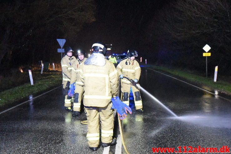 Alvorligt trafikuheld. Juelsmindevej ved Daugård. 21/12-2018. Ca. Kl.19:30.