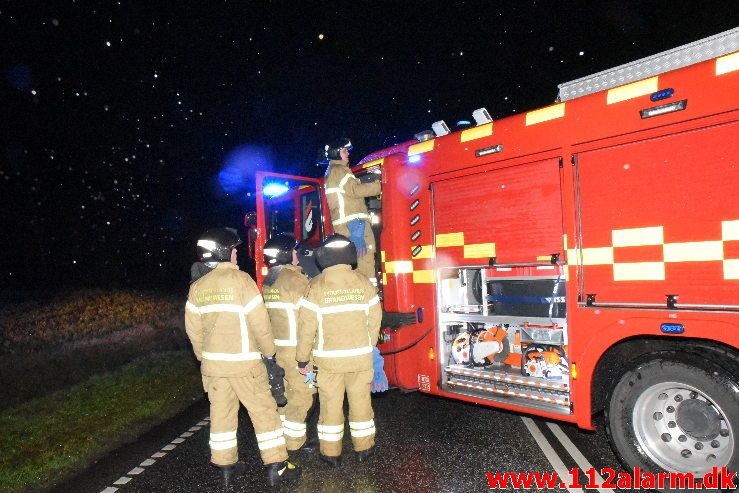 Alvorligt trafikuheld. Juelsmindevej ved Daugård. 21/12-2018. Ca. Kl.19:30.