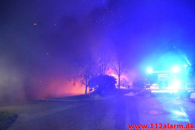 Brand i Villa. Hindbærhaven i Vejle ø. 31/12-2018. KL. 20:49.