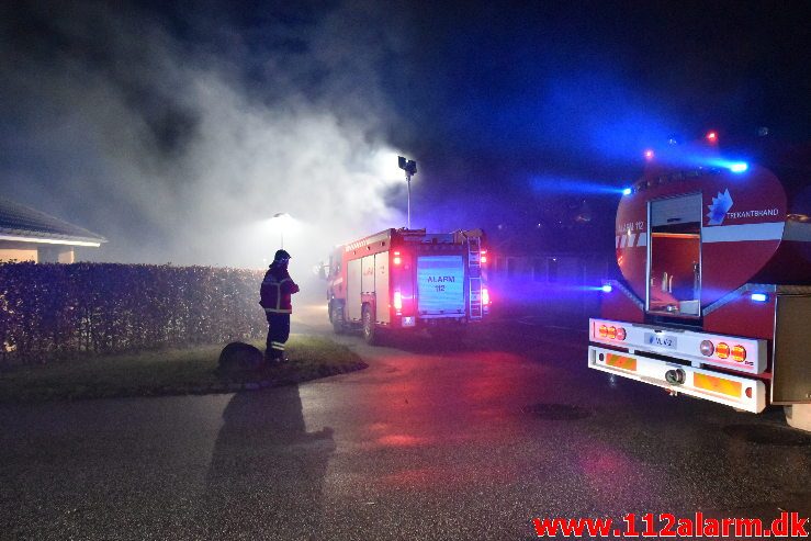 Brand i Villa. Hindbærhaven i Vejle ø. 31/12-2018. KL. 20:49.