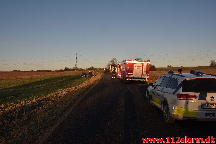 FUH med astklemte. Holtumvej ved Holtum. 18/01-2018. Kl. 09:15.