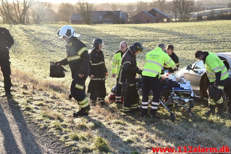 FUH med astklemte. Holtumvej ved Holtum. 18/01-2018. Kl. 09:15.