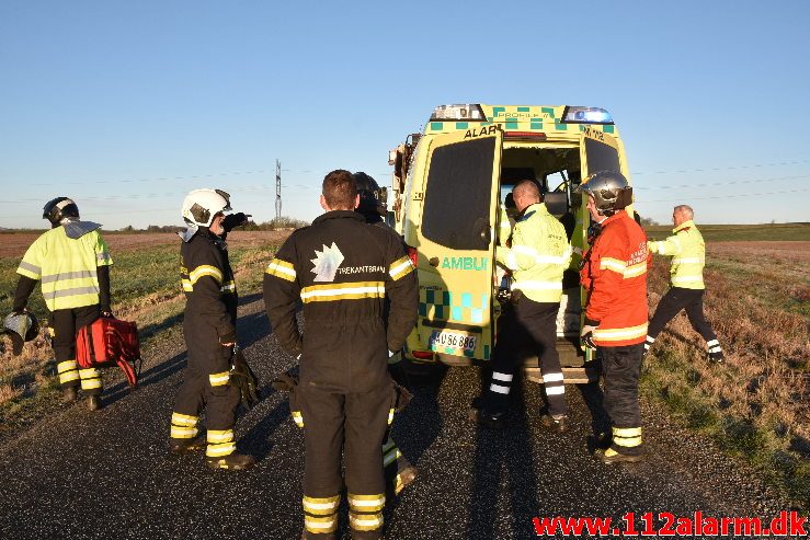 FUH med astklemte. Holtumvej ved Holtum. 18/01-2018. Kl. 09:15.