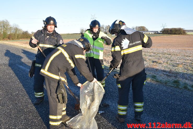 FUH med astklemte. Holtumvej ved Holtum. 18/01-2018. Kl. 09:15.