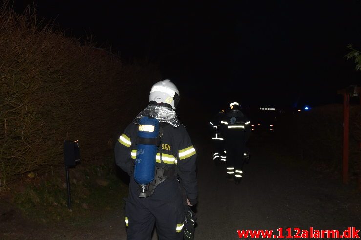 Brand i Kolonihavehus. Mølholmsdalen i Vejle. 18/01-2019. Kl. 17:00.