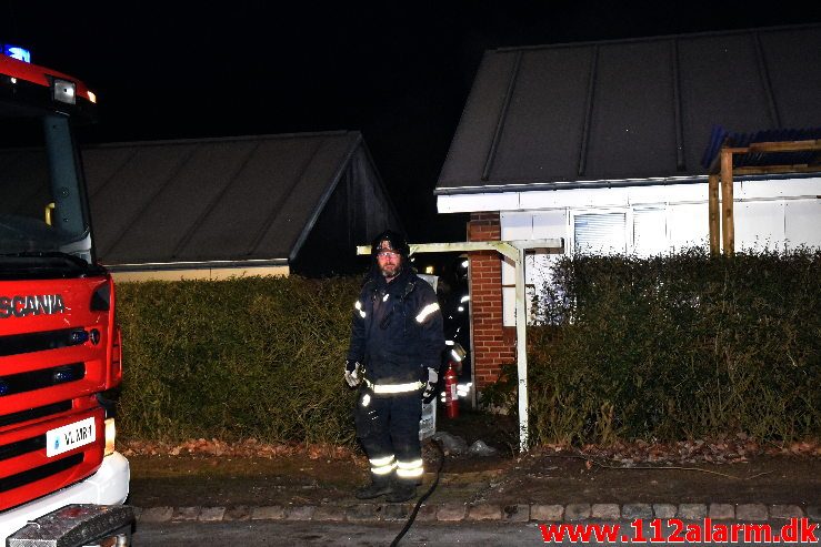 Brand i Villa. Løget Høj i Vejle. 19/01-2019. KL. 20:40.