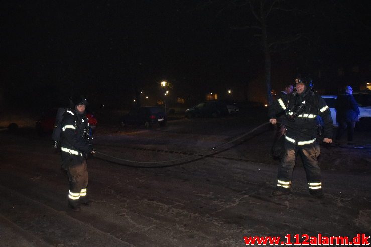 Brand i Villa. Løget Høj i Vejle. 19/01-2019. KL. 20:40.