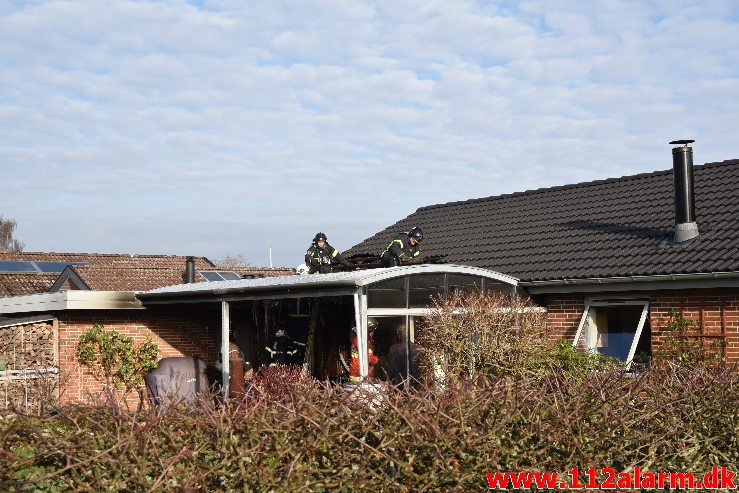 Brand i Villa. Snarager i Vejle ø. 20/01-2019. Kl. 12:30.