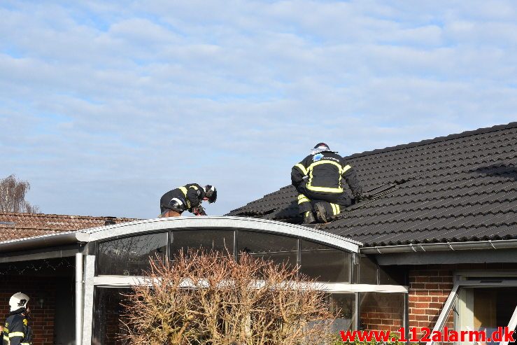 Brand i Villa. Snarager i Vejle ø. 20/01-2019. Kl. 12:30.