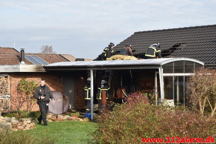 Brand i Villa. Snarager i Vejle ø. 20/01-2019. Kl. 12:30.