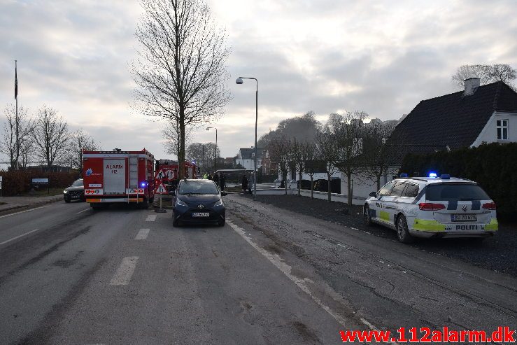 Brand i Villa. Ibæk Strandvej i Vejle. 25/01-2019. Kl. 09:21.