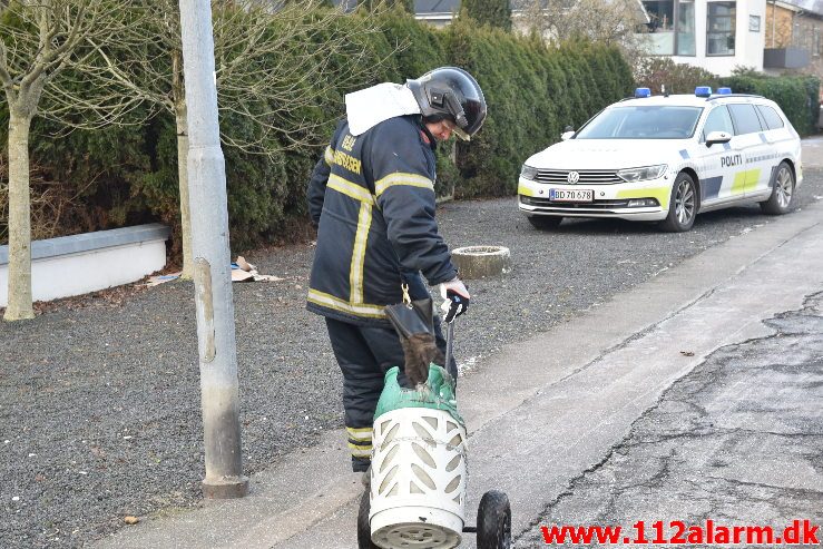 Brand i Villa. Ibæk Strandvej i Vejle. 25/01-2019. Kl. 09:21.