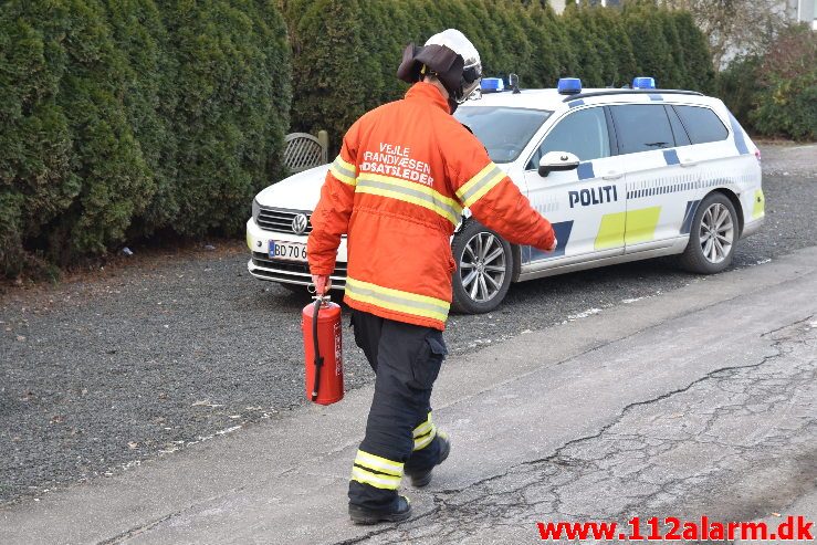 Brand i Villa. Ibæk Strandvej i Vejle. 25/01-2019. Kl. 09:21.