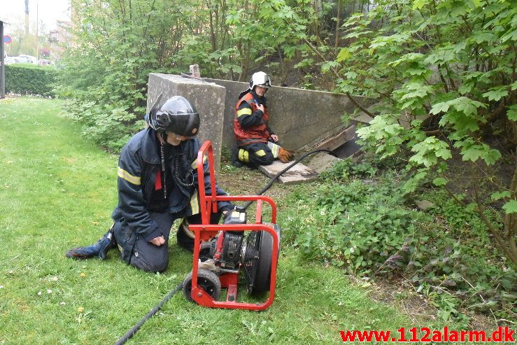 Brand i Bunker. Svendsgade i Vejle. 28/04-2019. KL. 17:00.