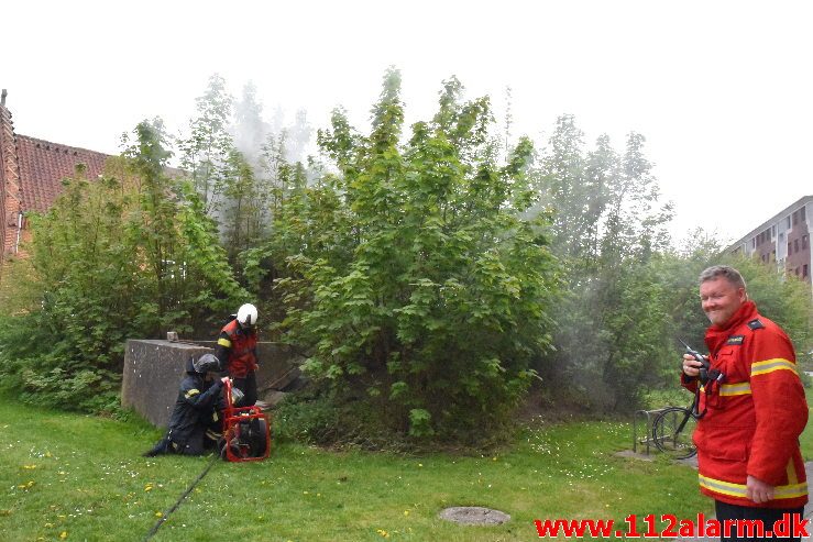 Brand i Bunker. Svendsgade i Vejle. 28/04-2019. KL. 17:00.