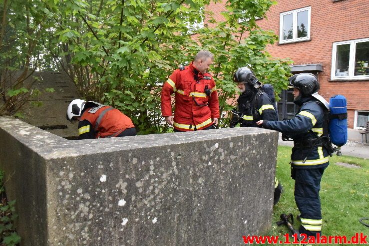 Brand i Bunker. Svendsgade i Vejle. 28/04-2019. KL. 17:00.