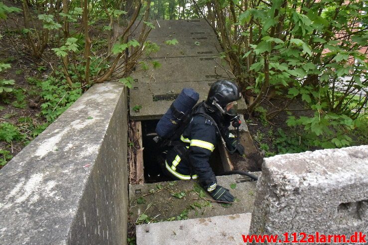 Brand i Bunker. Svendsgade i Vejle. 28/04-2019. KL. 17:00.