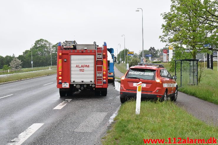 Brand i Lastbil. Horsensvej i Vejle. 31/05-2019. KL. 07:43.