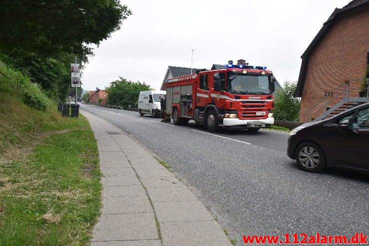 Ild i el-skab. Vardevej i Vejle. 