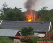 Brand i Kolonihavehus. Helletoften i Nyborg. 15/06-2019. Kl. 21:06.