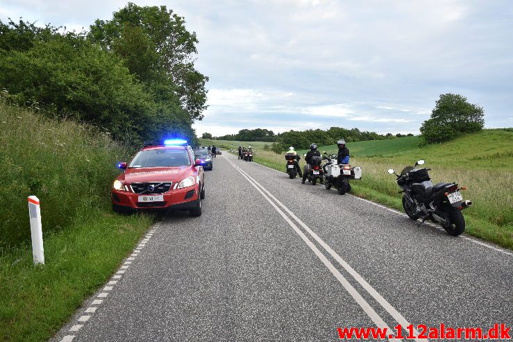 Motorcyklist røg af vejen. Vongevej ved Ådal. 20/06-2019. Kl. 20:22.