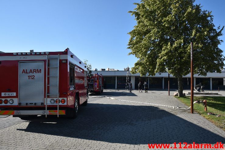 Brand i institution. Vestre Engvej 61 i Vejle. 10/07-2019. KL. 08:12.