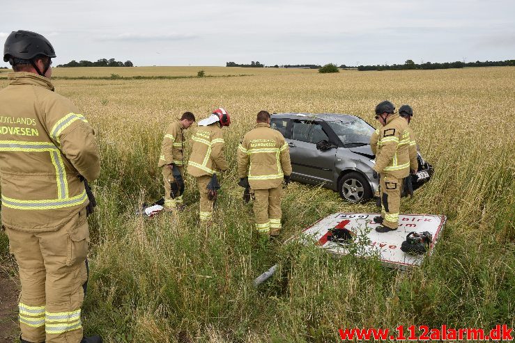 FUH med fastklemt. Skanderborgvej ved Lindved. 18/07-2019. Kl. 17:31.