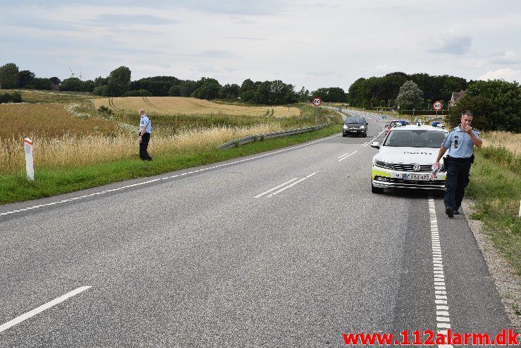 FUH med fastklemt. Skanderborgvej ved Lindved. 18/07-2019. Kl. 17:31.