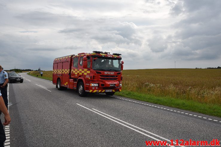 FUH med fastklemt. Skanderborgvej ved Lindved. 18/07-2019. Kl. 17:31.