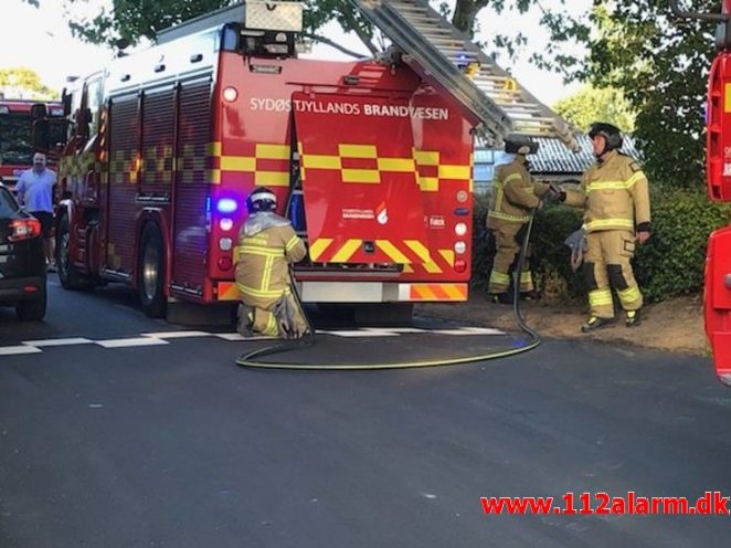 Brand i Villa. Hedenstedvej i Stenderup. 24/07-2019. KL. 19:21.