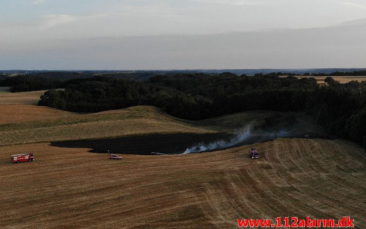 Markbrand ikke høstet. Petersmindevej i Vejle. 25/07-2019. Kl. 20:33.