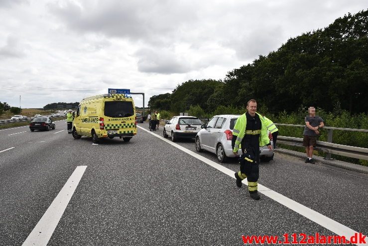 Fuh med Fastklemt. Motorvejen lige syd for Vejle. 04/08-2019. KL. 15:51.