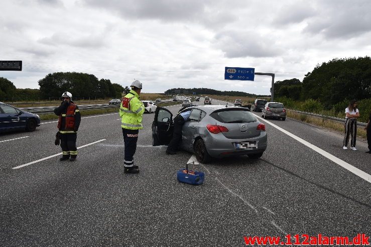 Fuh med Fastklemt. Motorvejen lige syd for Vejle. 04/08-2019. KL. 15:51.