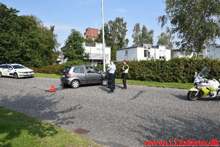 En edderkop var skyld i uheld. Vindinggård Ringvej i Vejle. 26/08-2019. KL. 10:45.