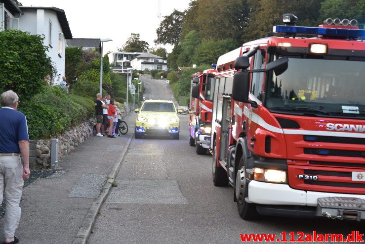 Brand i Villa. Mølgårdsvej i Vejle Øst. 26/08-2019. Kl. 20:00.