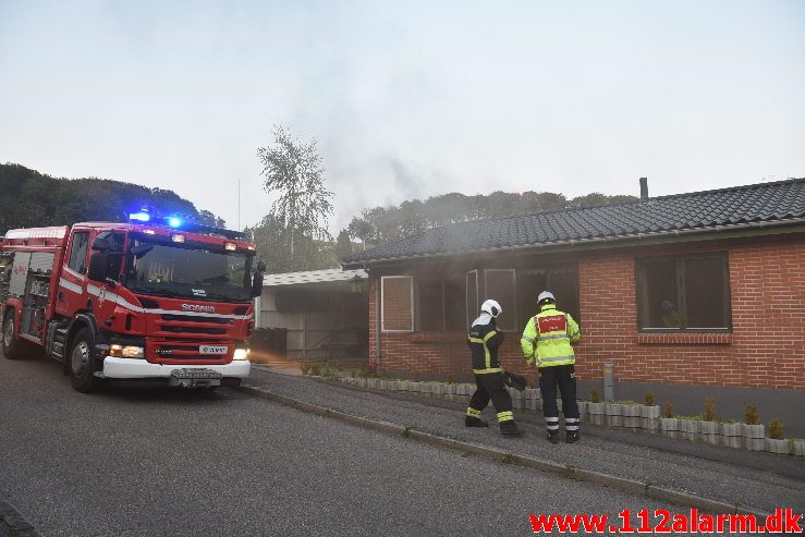 Brand i Villa. Mølgårdsvej i Vejle Øst. 26/08-2019. Kl. 20:00.