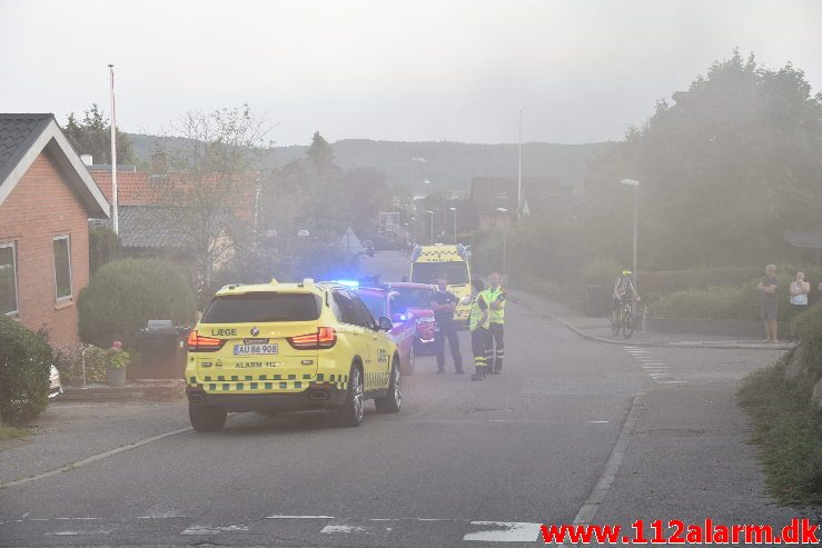 Brand i Villa. Mølgårdsvej i Vejle Øst. 26/08-2019. Kl. 20:00.