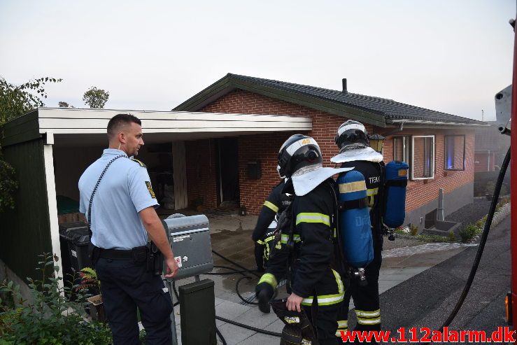 Brand i Villa. Mølgårdsvej i Vejle Øst. 26/08-2019. Kl. 20:00.